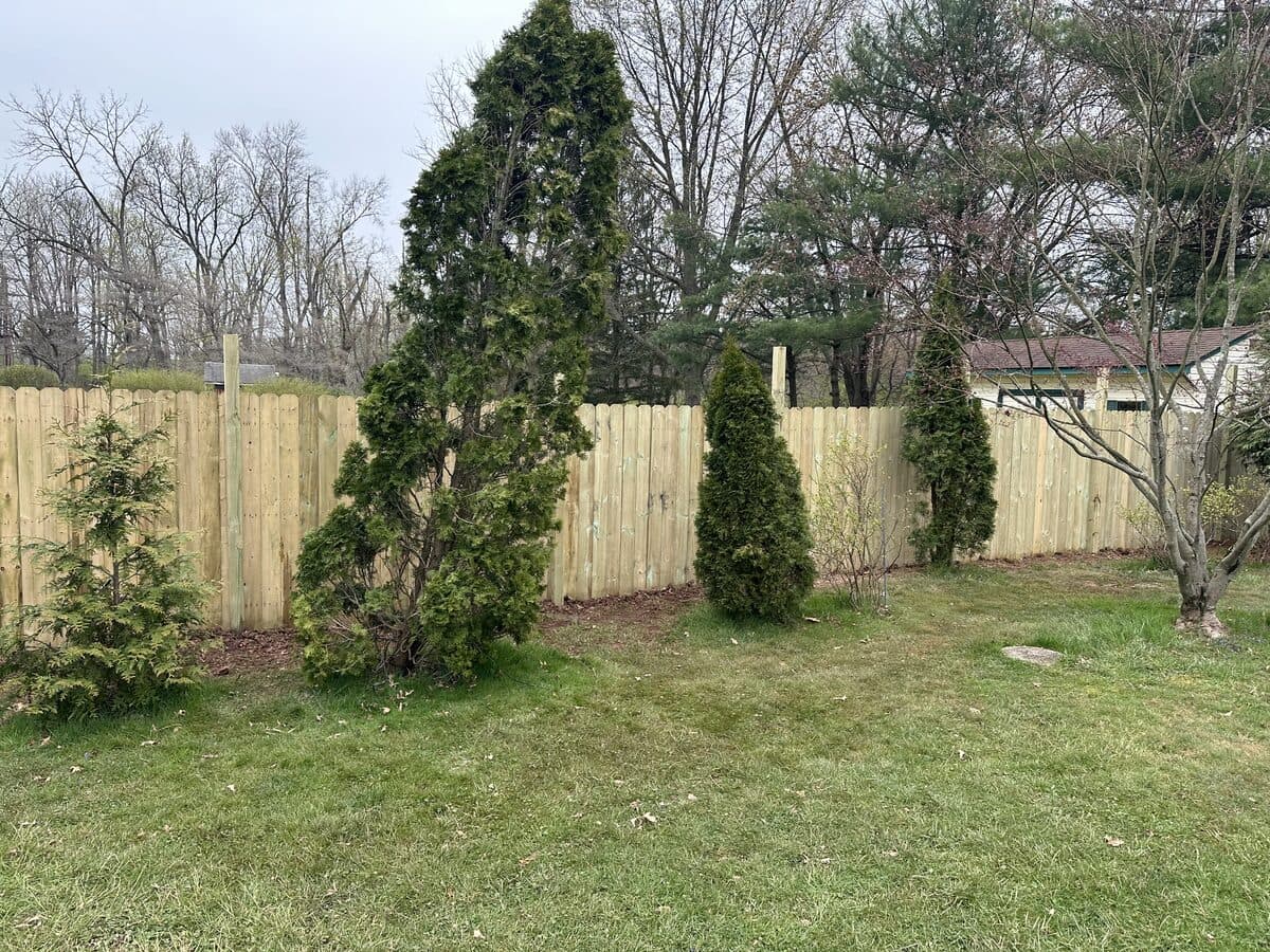 Storm & Wind — Fence Rebuild · Storm & Wind Damage — After