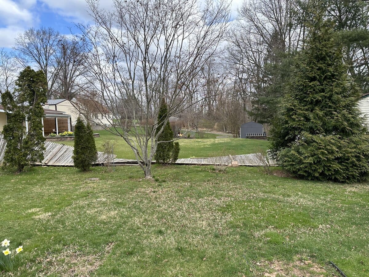 Storm & Wind — Fence Rebuild · Storm & Wind Damage — Before